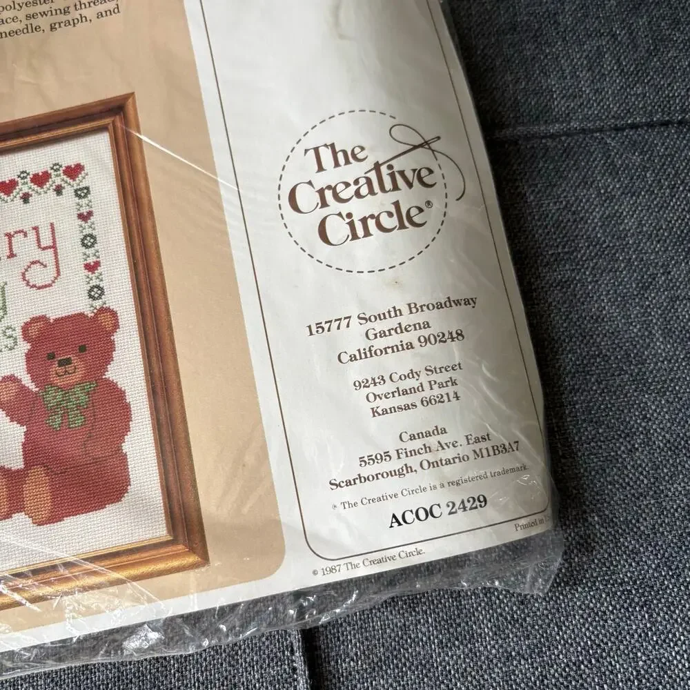 Beary Merry Christmas Vintage Counted Cross Stitch Kit The Creative Circle 1987